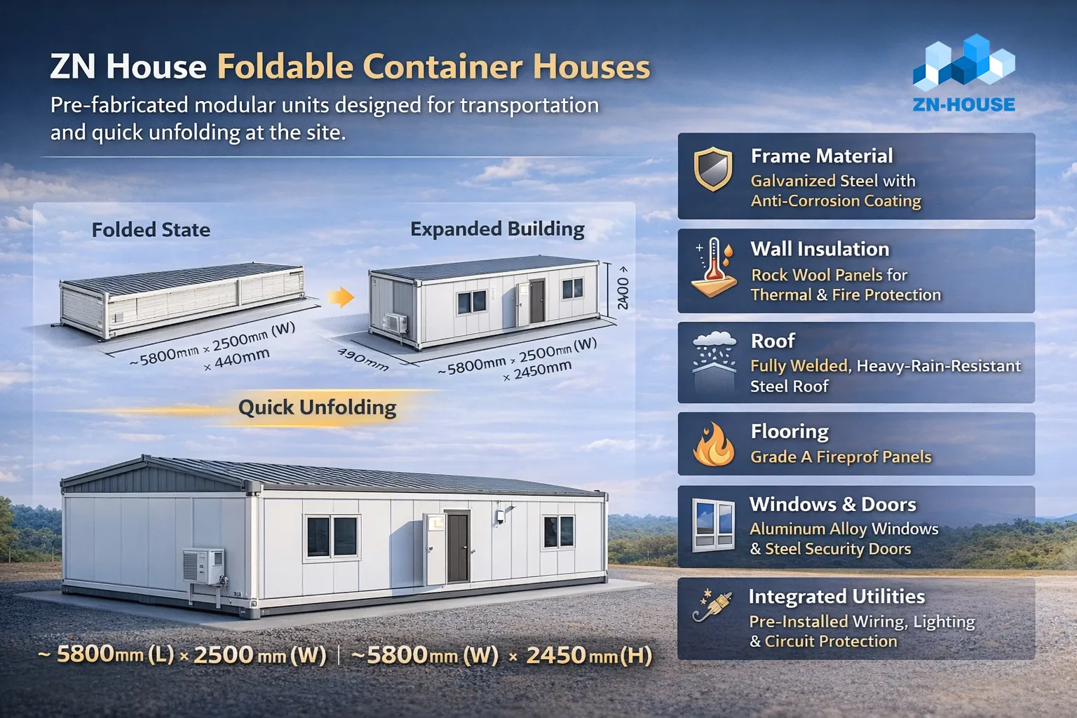 可折叠集装箱建筑DRC:ZN House针对远程办公和住宿项目的快速部署解决方案 可折叠集装箱建筑DRC:ZN House针对远程办公和住宿项目的快速部署解决方案